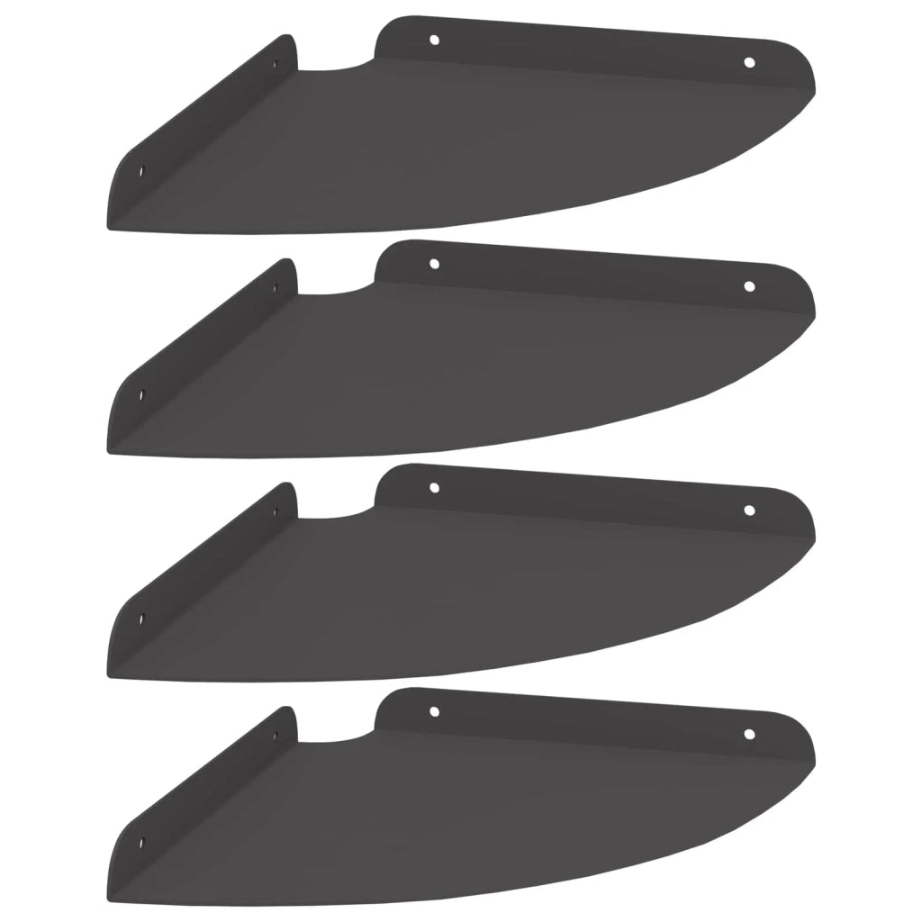 Mensola sospesa con lo scaffale 4 pcs Nero 24 x 24 x 2 cm