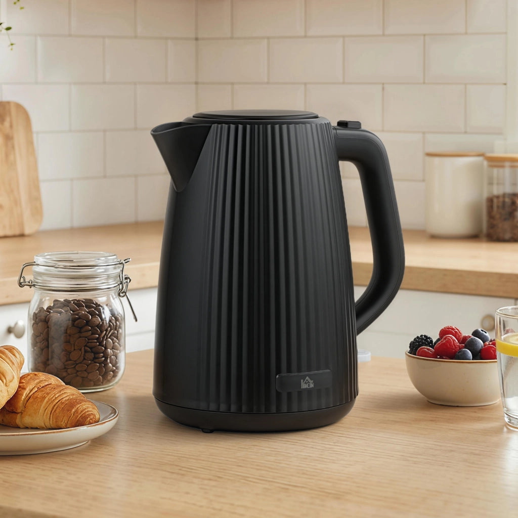 Bollitore Elettrico 1,7L 2200W ¨C Zephmum ¨C Nero con Filtro Anticalcare e Base Girevole 360¡ã