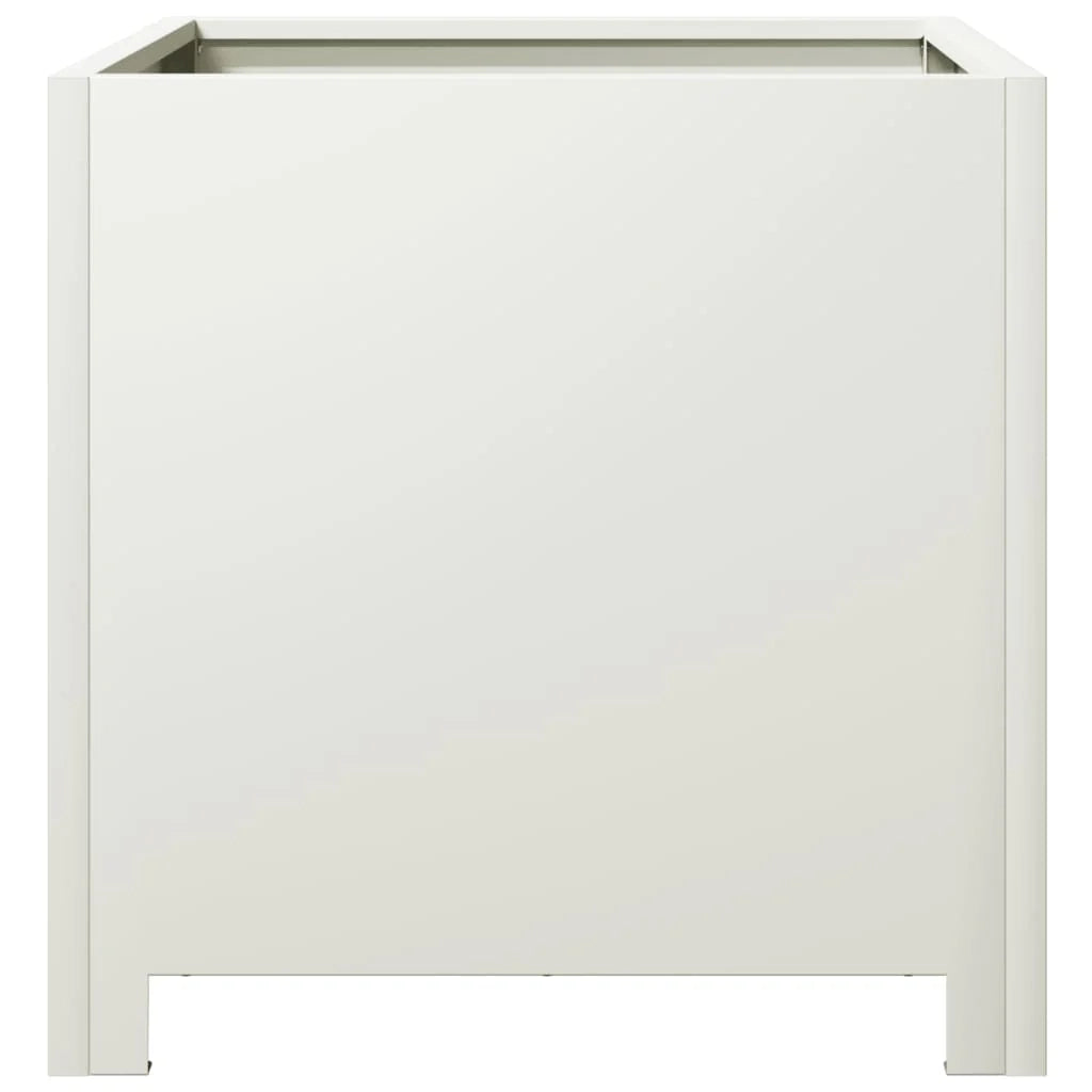 Fioriera rialzata per piante fiori terrazza giardino 40 x 40 x 40 cm acciaio bianco 02_0037539