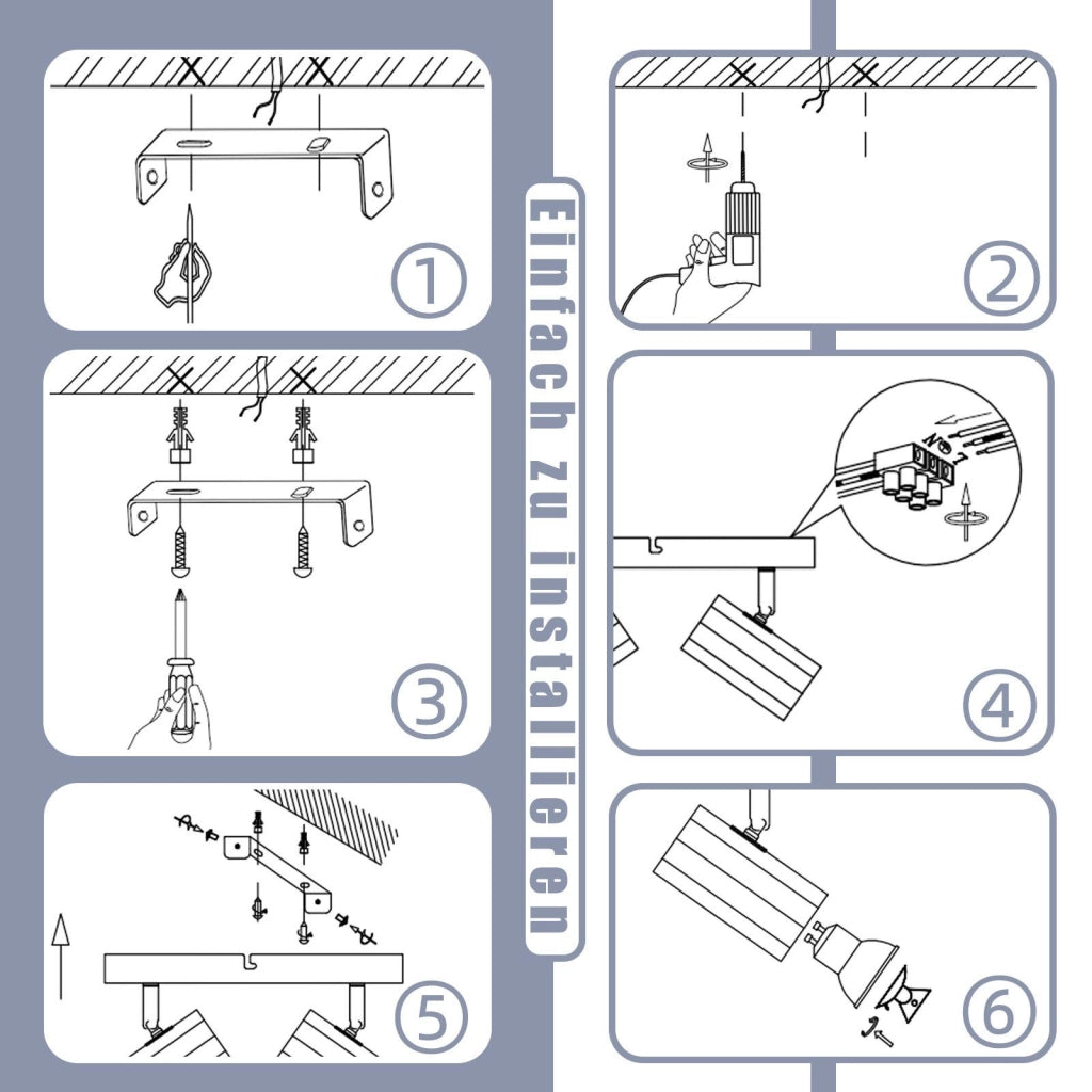 ZMH Faretto da soffitto neri retrò 2 teste GU10 girevoli 350° metallo max 25W senza lampadina