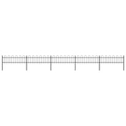 Recinzione da Giardino con Parte Superiore ad Anello in Acciaio 838x60 cm Nero 277642