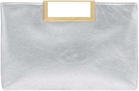Borsa da sera elegante con maniglia per crossbody, schoudertas, clutch per donna con maniglia per matrimonio (argento)