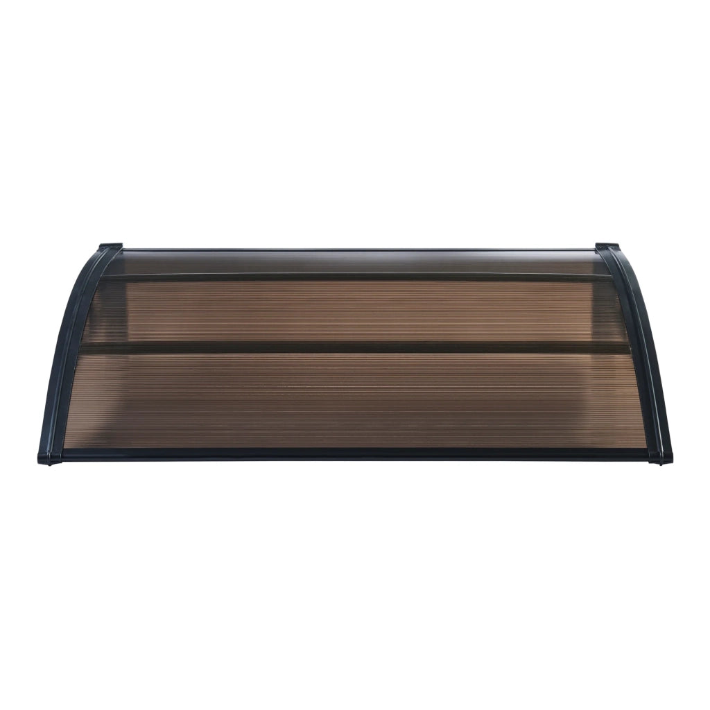 Pensilina di design per porta d'ingresso pensilina di benvenuto resistente alle intemperie 100 x 100 cm nero/marrone 03_0006379