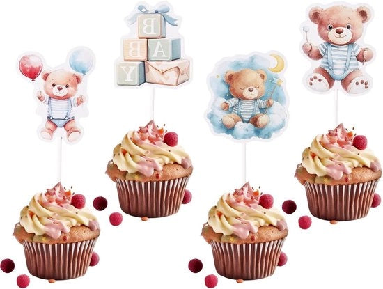 Set di Decorazioni per Torta con 36 Pezzi di Decorazioni per Cupcake a forma di Birra in 4 Stili - Tema Animali della Giungla per Feste di Compleanno e Matrimoni