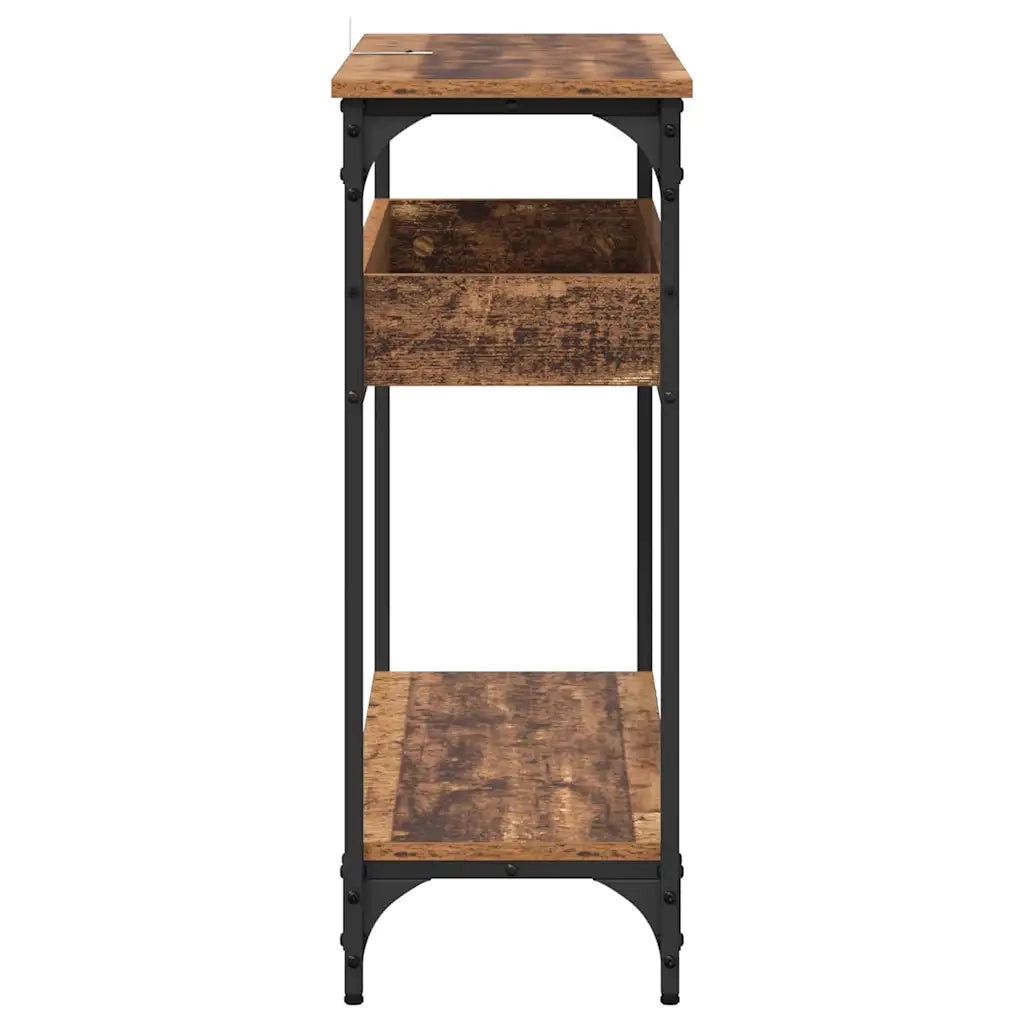 Tavolo consolle con lo scaffale Legno vecchio 100 x 29 x 75 cm 883522