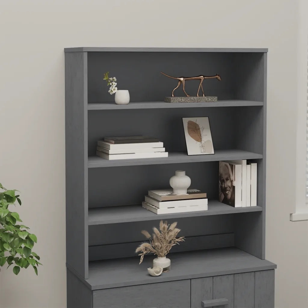 Ripiano per Credenza Grigio Scuro 90x30x100 cm in Legno di Pino cod mxl 13937