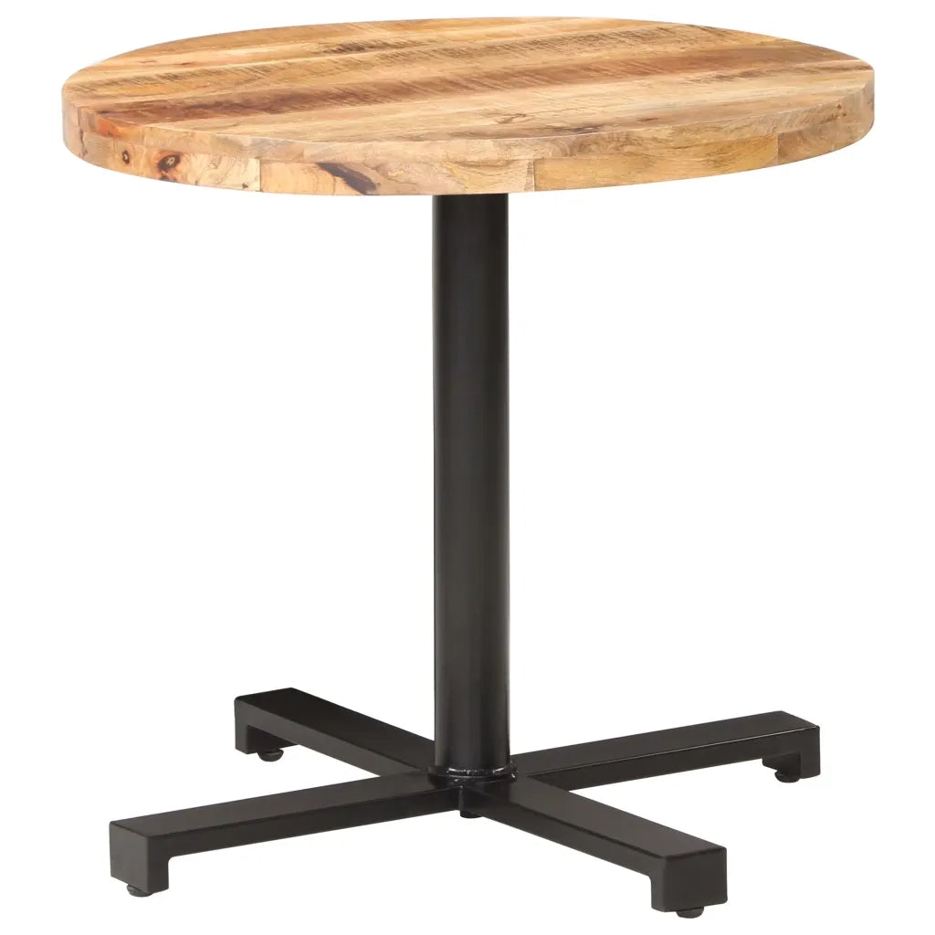 Tavolino da Bistrot Rotondo Ø80x75 cm in Legno di Mango Grezzo 320269