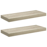 2 pz Scaffali a Parete | Ripiano a parete | Mensole a Parete Rovere 60x23,5x3,8 cm in MDF
