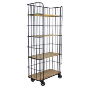 Scaffale Industrial con ruote in Legno Metallo cm 77x40x168 - BRAXTON