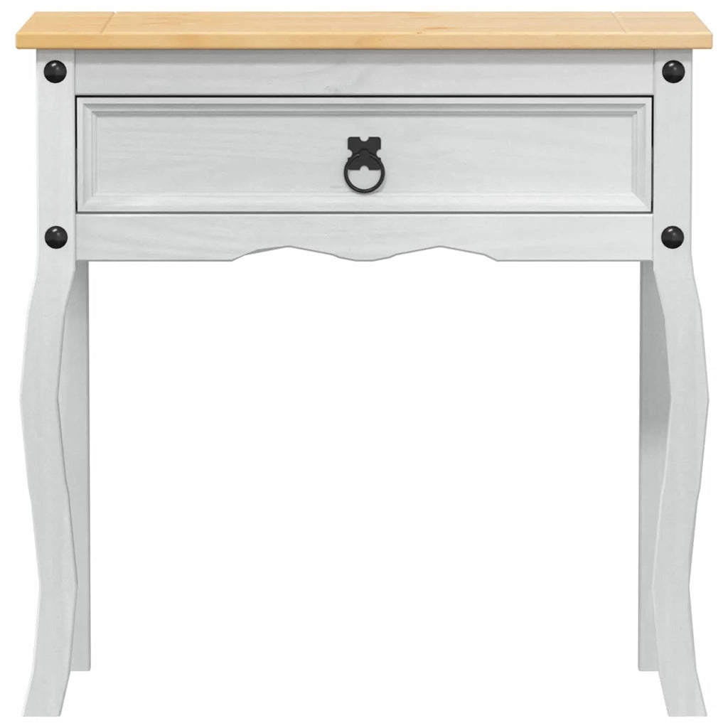 Tavolo Consolle Bianco 73 x 35 x 73 cm Pino massello