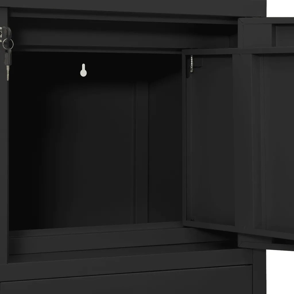 Armadio per Ufficio Antracite 90x40x102 cm in Acciaio 336408