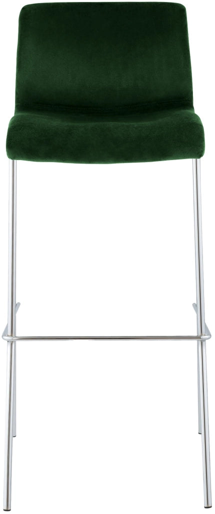 Sgabello Hover Velluto Base a Quattro Gambe Cromata verde