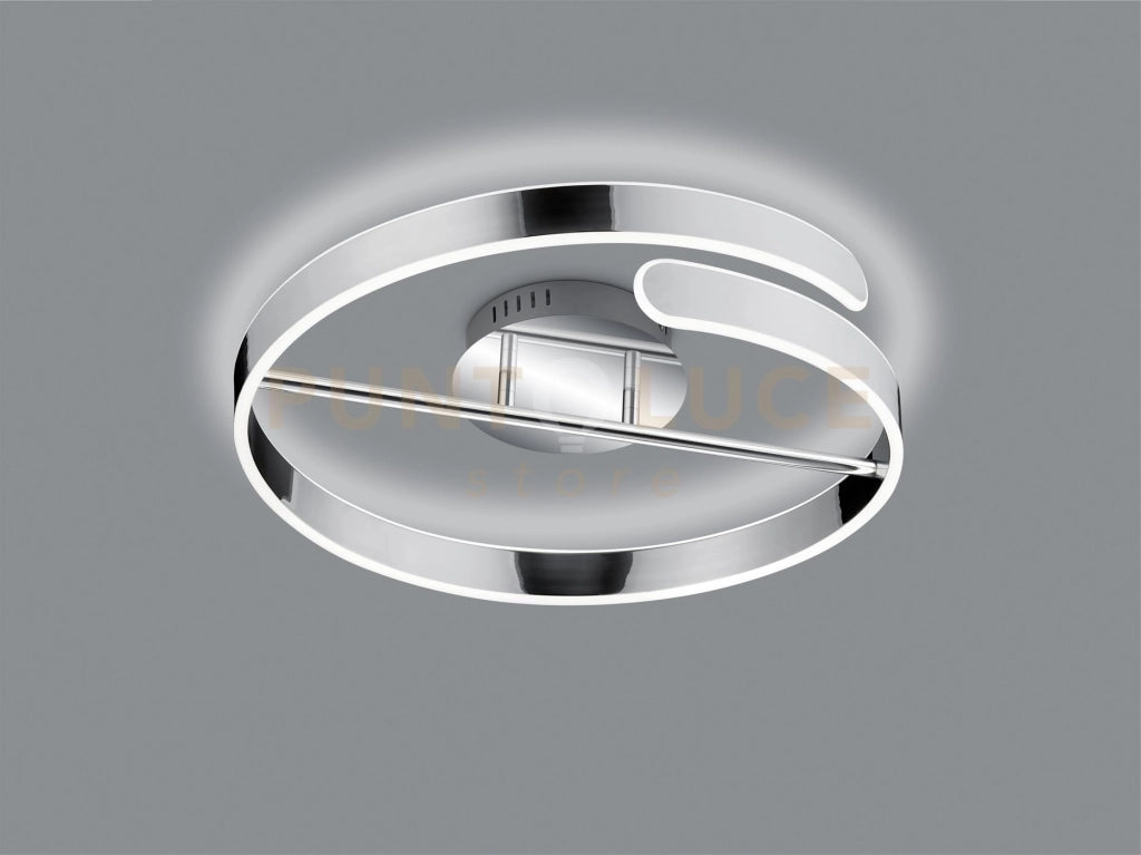 PARMA PLAFONIERA LED 37W 4500lm, 4000K  CROMO CON DIMMERAZIONE AD INTERRUTTORE D.50CM