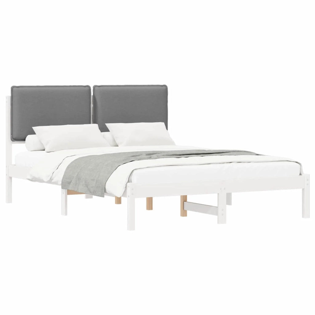 Letto con Testiera Rivestita Grigio chiaro 160 x 200 cm 877828