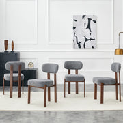 Set 4 Sedie da Pranzo Imbottite ¨C MINIMAL ¨C Tessuto Lino, Schienale Curvo, Stile Moderno
