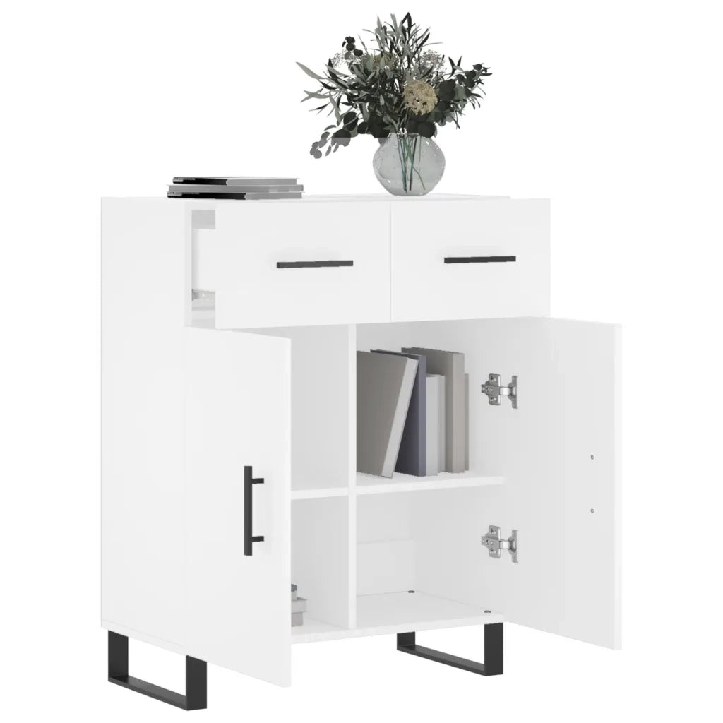 Credenza Bianca 69,5x34x90 cm in Legno Multistrato 828004