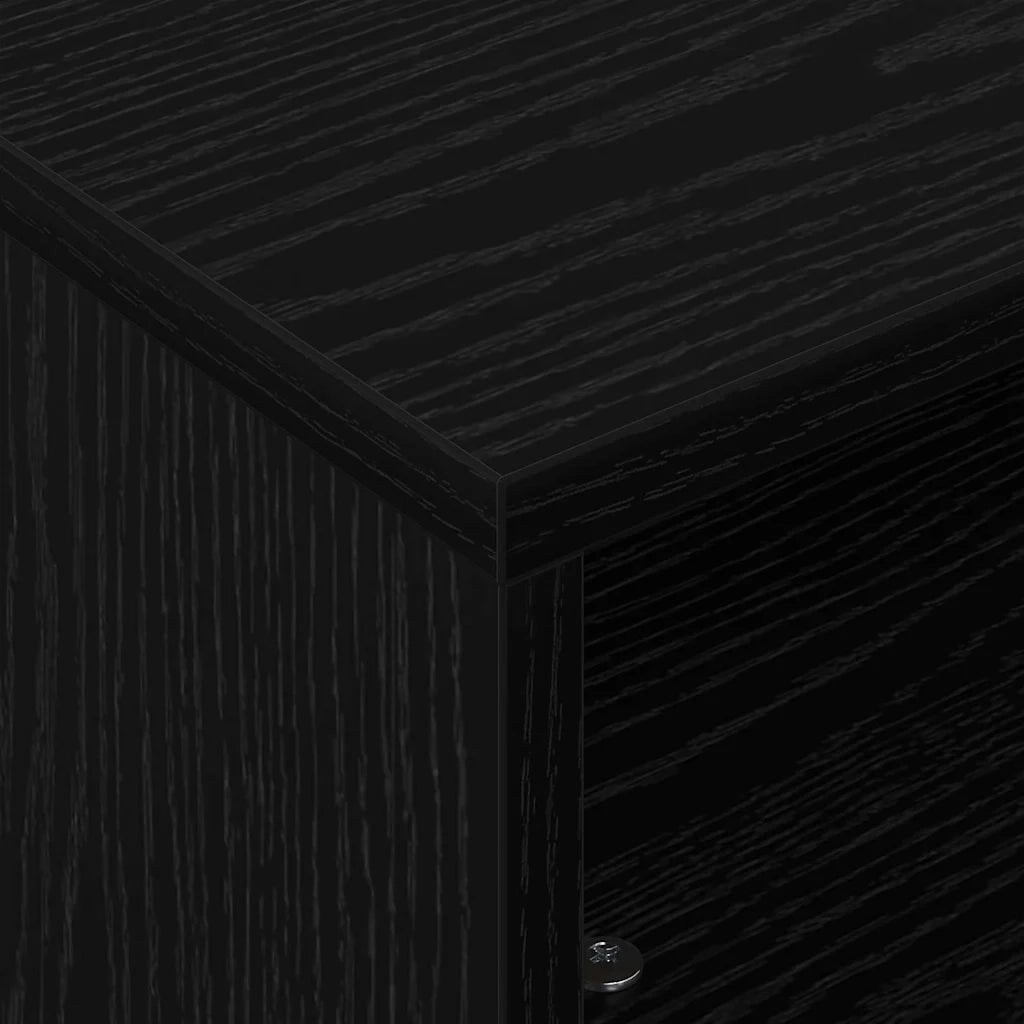 Tavolino con Ruote Rovere Nero 50,5 x 50 x 30 cm