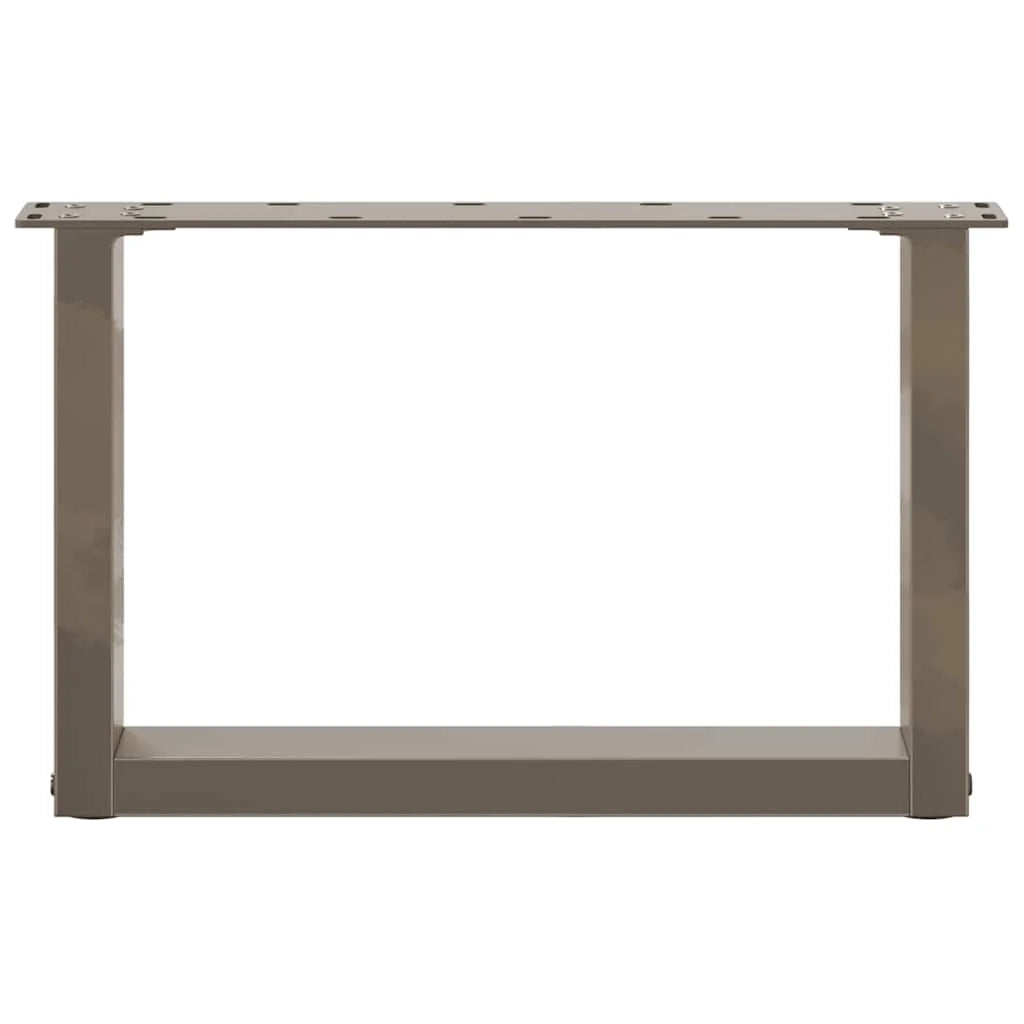 Set di 2 gambe per tavolino a forma di U 50 x 30 cm supporto robusto design moderno con piedini livellatori acciaio naturale 02_0057379