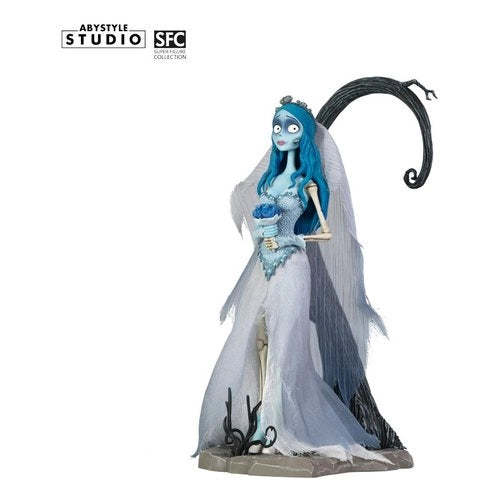 Abystyle abyfig114 corpse bride emily with blue bouquet and tree behin