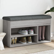 Panca Porta Scarpe-Sgabello-Panca Scarpiera Grigio Sonoma 82x32x45,5cm Legno Multistrato