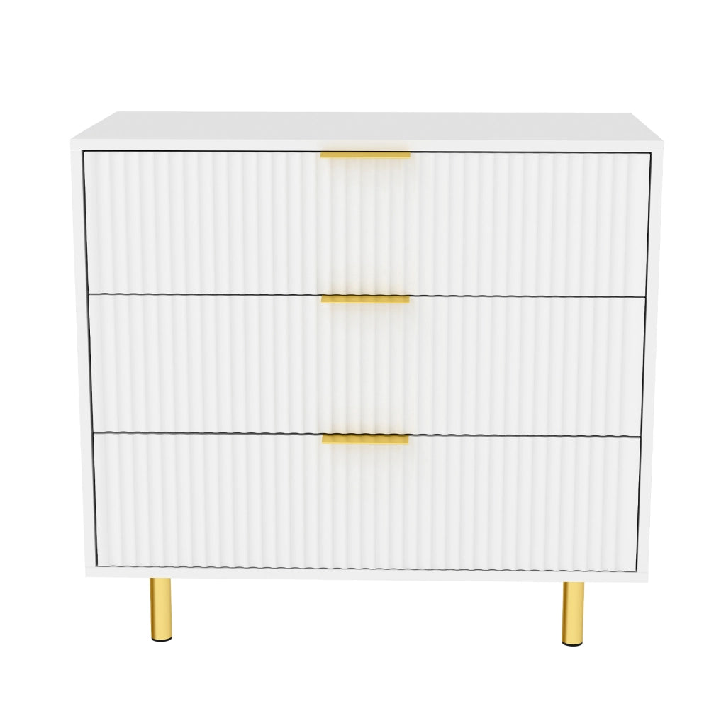 Chest of drawers moderno - Zephmum - 72x80x40 cm - Bianco e oro