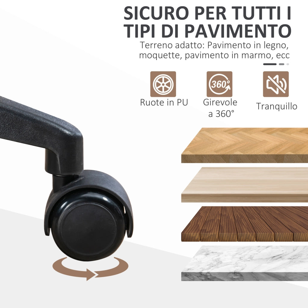 Sedia da Ufficio Girevole Ergonomica ¨C Zephmum ¨C Nero, Tessuto a Rete, Altezza Regolabile