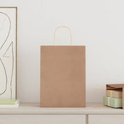 Sacchetti di Carta 250 pz con Manici Marrone 26x12x35 cm CFW8962316