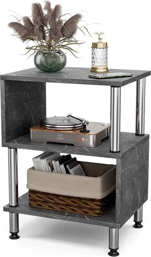 Tavolo accessori Tavolo notte Tavolo stampa Tavolo a forma S in marmo italiano laminato 40 x 30 x 54 cm Spazio di archiviazione ampio separato Tavolo salotto Tavolo salotto Tavolo soggiorno Tavolo divano