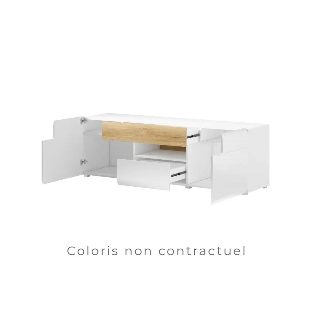 Mobile TV 160cm collezione OHIO. Colori grigio antracite e rovere.