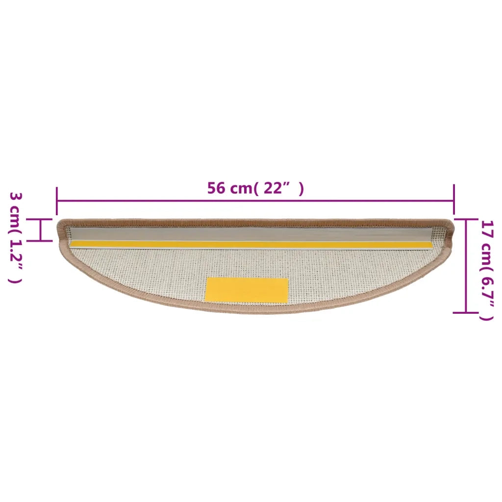 Tappetini per Scale 10 pz 56x20 cm Marrone Chiaro cod mxl 69867