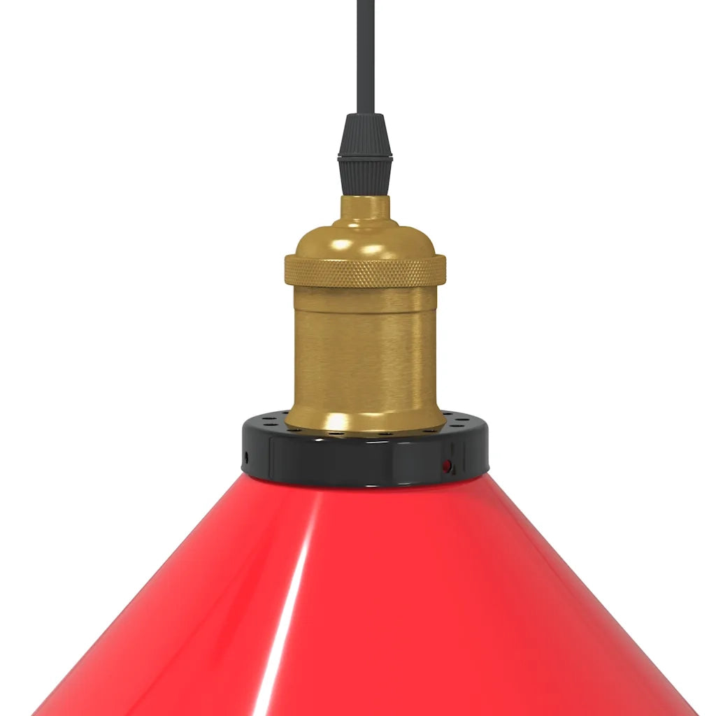 Lampada Sospensione Regolabile E27 Rosso Lucido ?22 cm Metallo CFW2533775