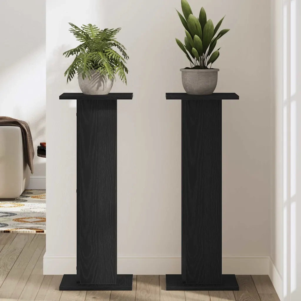 Supporto per piante 2 pz Rovere Nero 30 x 30 x 80 cm CFW5741976