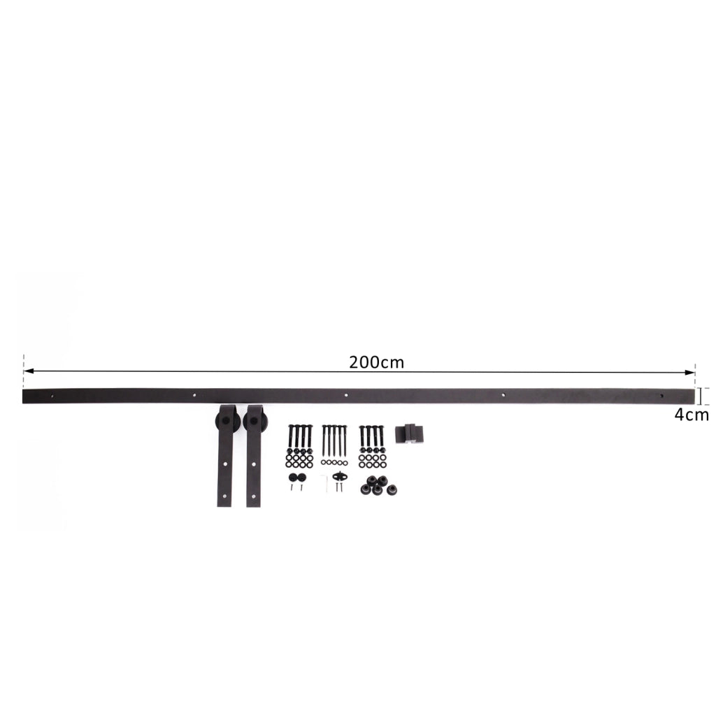 Kit binario per porta scorrevole in legno ¨C Xylo ¨C 200 cm, acciaio al carbonio marrone, max 90 kg