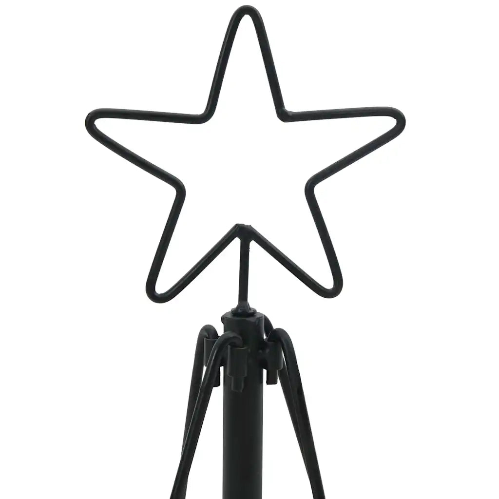 Albero a Cono di Natale | Decorazioni natalizie con supporto Nero 90 cm Acciaio