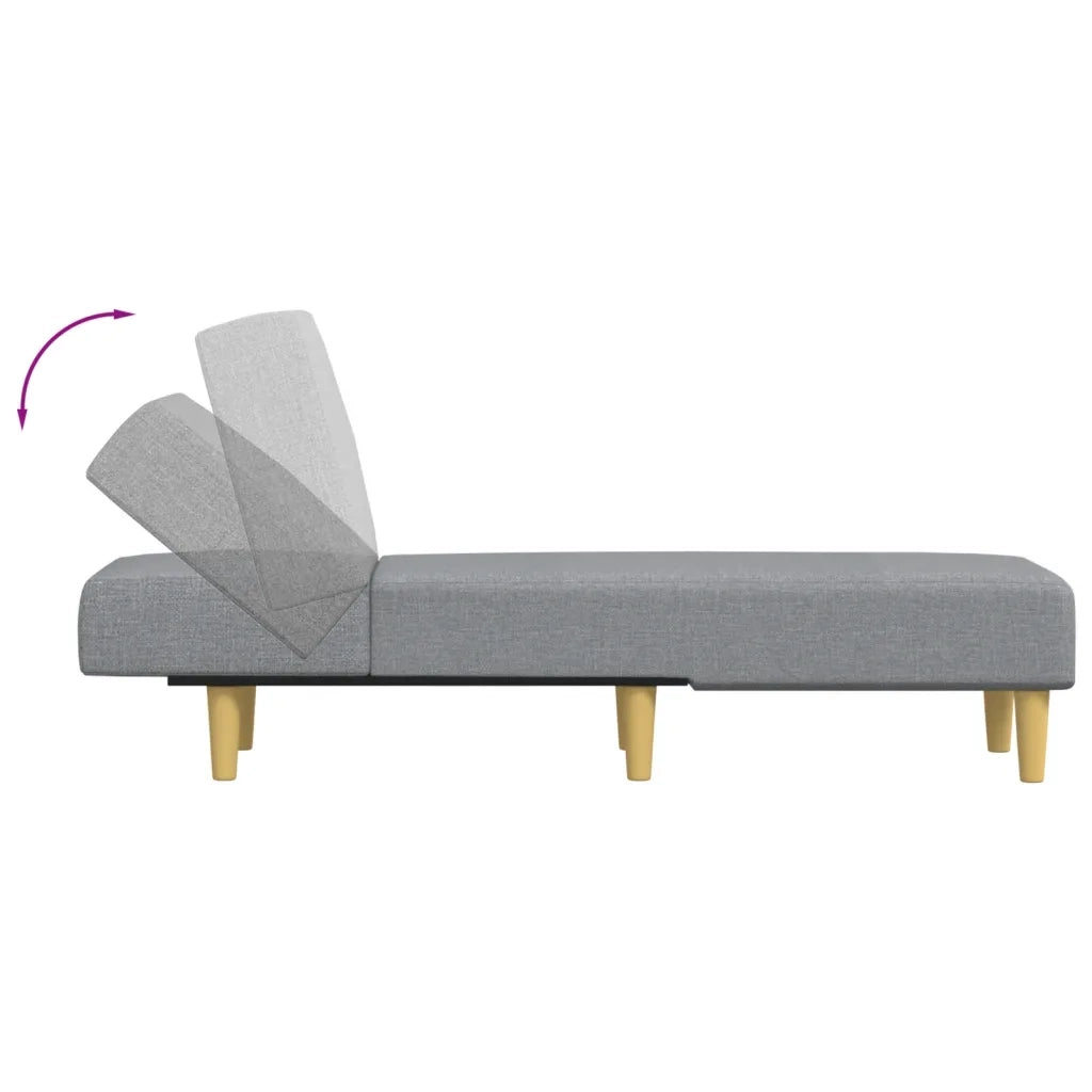Chaise Longue in Tessuto Grigio Chiaro 352798