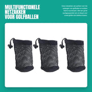 Sacca multifunzionale per palline da golf - Sostegno per palline da golf - Tasca per palline da golf - Grande capacità di stoccaggio - Materiale nylon - Tasca per palline da golf con chiusura a sicurezza