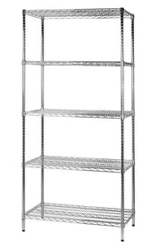 Scaffale 5 Ripiani 90x60x200 cm in Metallo Cromato Tosini