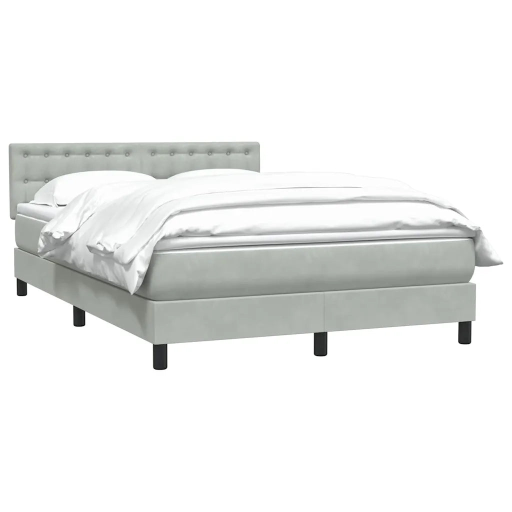 Giroletto a Molle con Materasso Grigio Chiaro 160x210cm Velluto 3316599