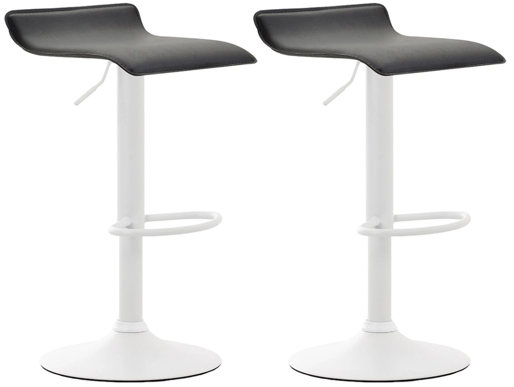 Set 2 Sgabelli Bar Dyn V2 In Similpelle nero,bianco