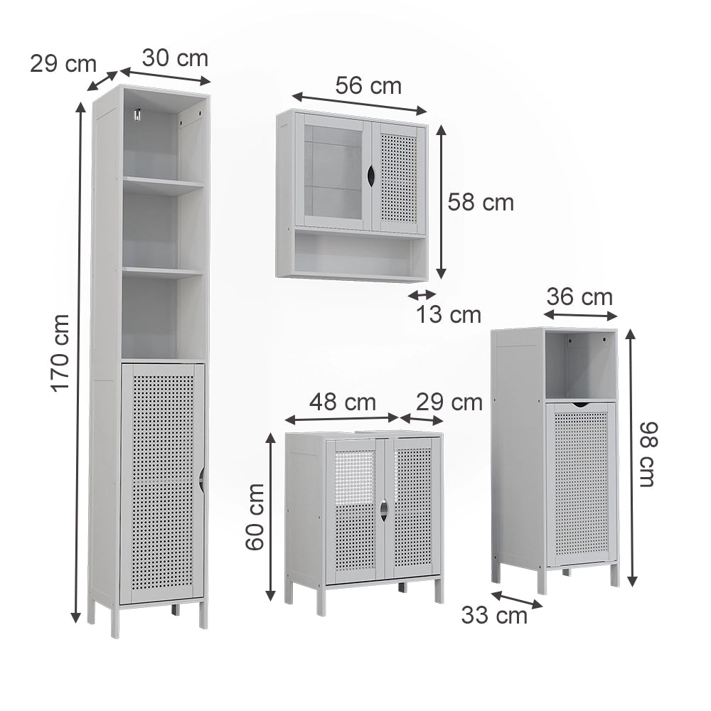 Vicco Set di mobili da bagno Bianco 4 parti