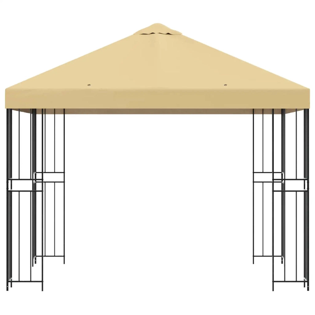 Gazebo 3 x 3 m Crema Poliestere e Acciaio 190 gsm