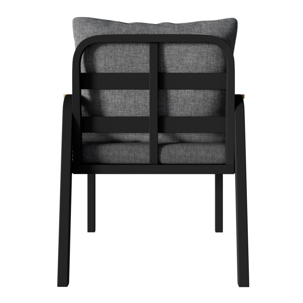 Tavolo e 6 Sedie da Giardino con Cuscini e Braccioli in Rattan; per 6 Persone e Terrazza; Ferro e Poliestere; Nero e Naturale