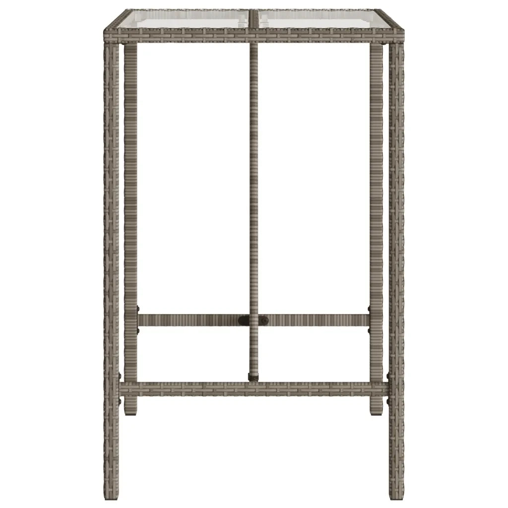 Tavolo da Bar da Esterno Grigio 70x70x110 cm in Polyrattan 368695