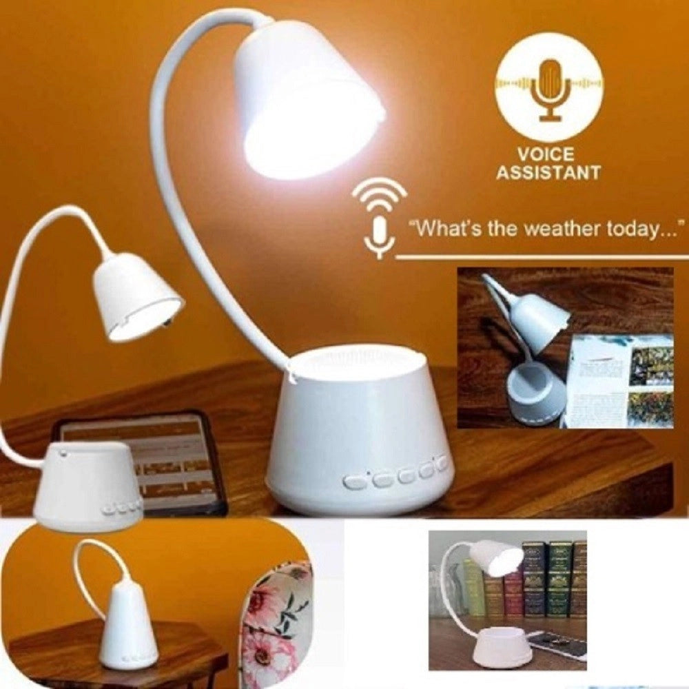 Trade Shop - Lampada Tavolo Led Musica 5in1 Multifunzionale Pieghevole Ricaricabile Usb Q-47 -