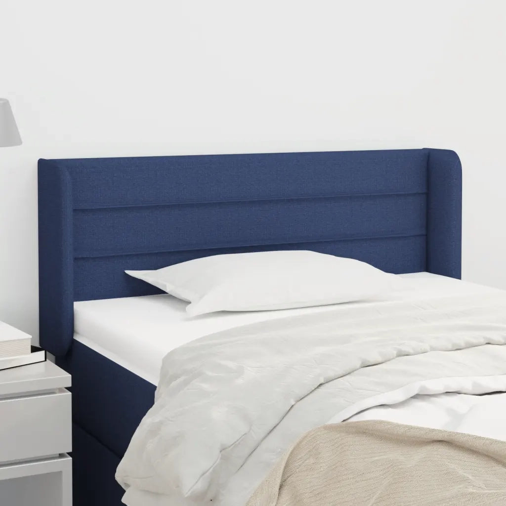 Testiera | Testata ad Orecchio Blu 83x16x78/88cm in Tessuto