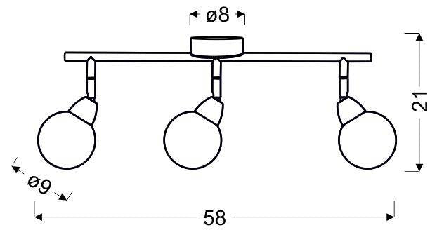 Plafoniera LED Candellux BOLO 93-67647 3 luci 3000K cromo