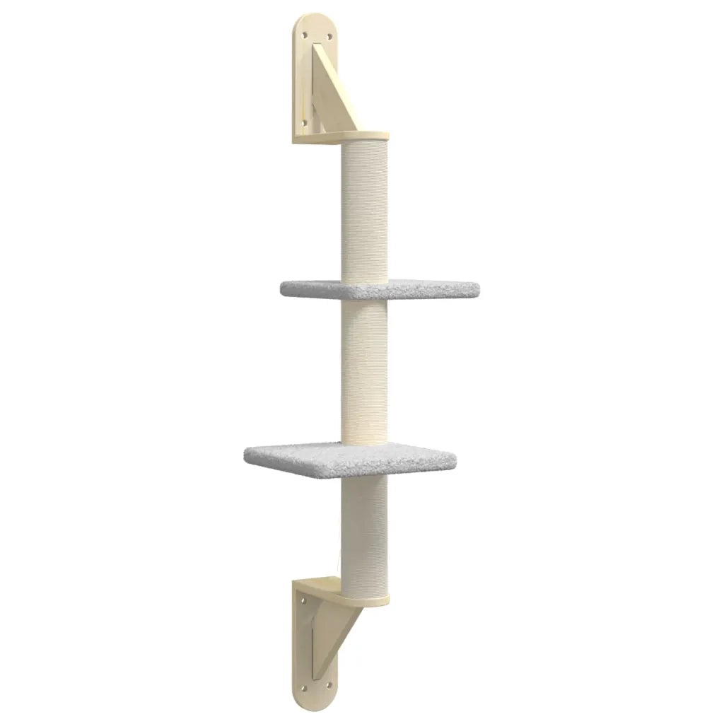 vidaXL Albero per Gatti con Tiragraffi a Parete Grigio Chiaro 108 cm