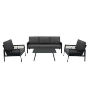 Set Mobili da Esterno 4 Pezzi in Alluminio Divano Tavolino Poltrone Grigio Antracite