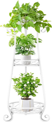 Stand aereo per piante, 3 livelli, sostegno vaso, 87 cm, ripiano per piante, supporto per fiori per interni, più gradini per piante, ripiano, piante per soggiorno, giardino, balcone, terrazza (3 livelli, bianco)