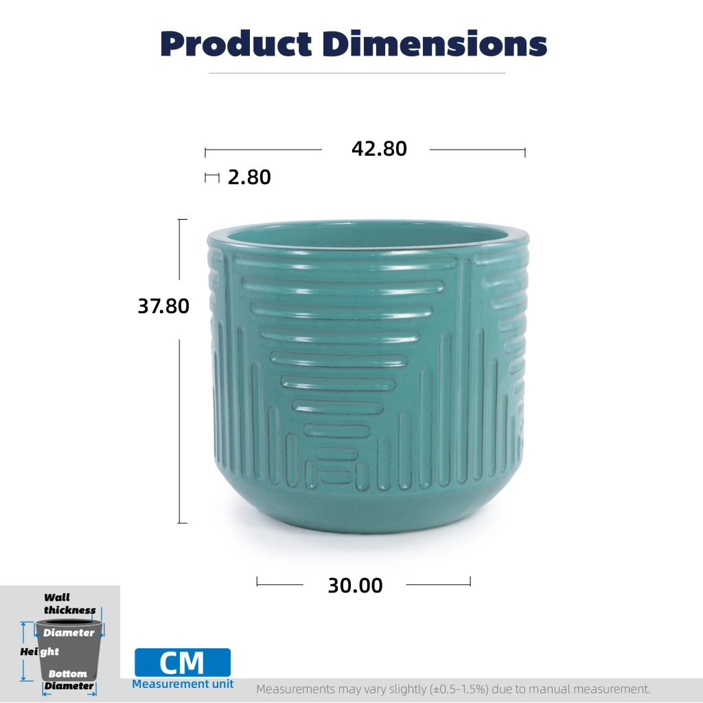 VASO DA FIORI IN CERAMICA Ø 42 CM CIANO, SINGOLO